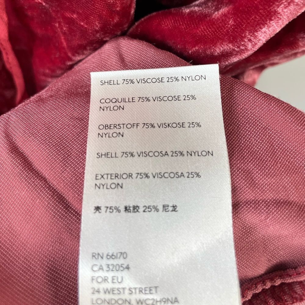 NWOT Red Velour V-Neck Tunic Top Size XS - Picture 7 of 7